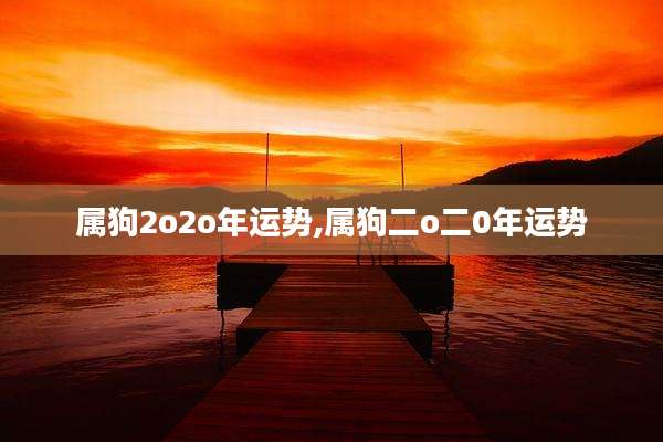 属狗2o2o年运势,属狗二o二0年运势