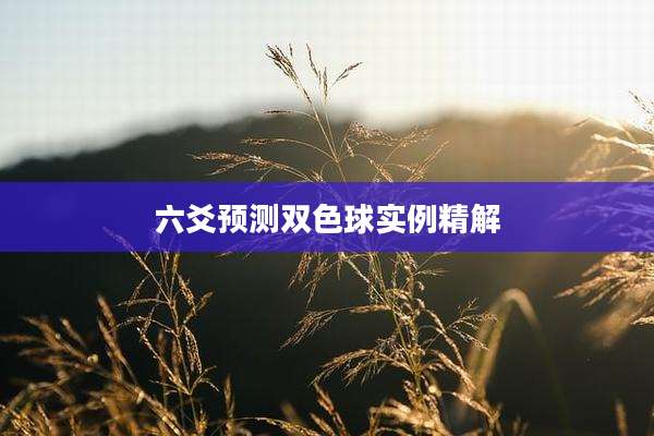 六爻预测双色球实例精解