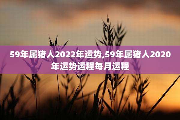 59年属猪人2022年运势,59年属猪人2020年运势运程每月运程