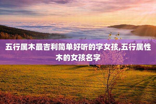 五行属木最吉利简单好听的字女孩,五行属性木的女孩名字