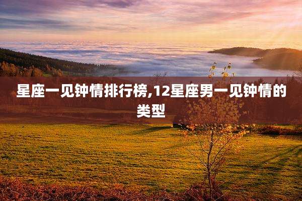 星座一见钟情排行榜,12星座男一见钟情的类型