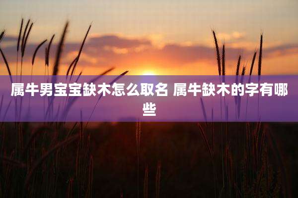 属牛男宝宝缺木怎么取名 属牛缺木的字有哪些