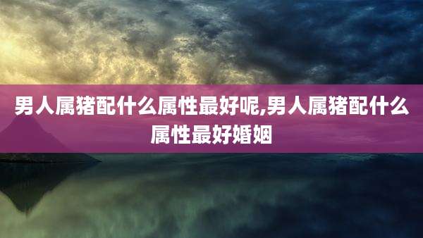 男人属猪配什么属性最好呢,男人属猪配什么属性最好婚姻