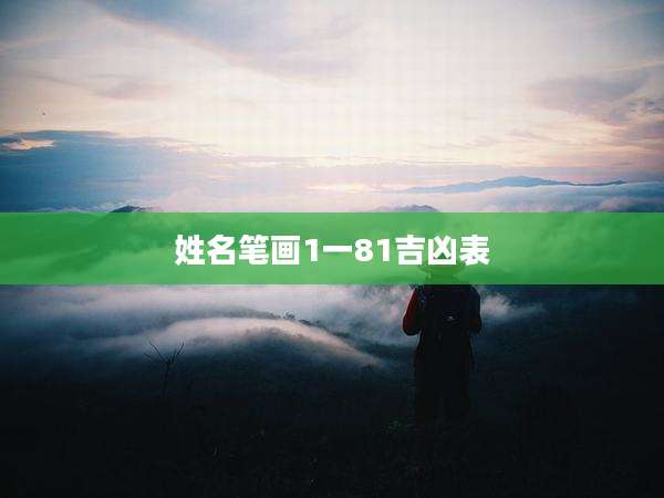 姓名笔画1一81吉凶表