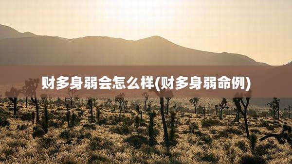 财多身弱会怎么样(财多身弱命例)