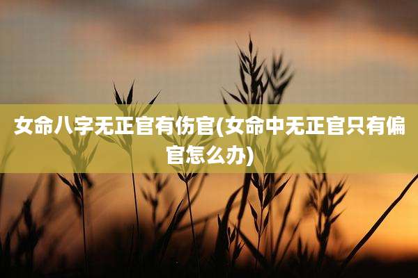 女命八字无正官有伤官(女命中无正官只有偏官怎么办)