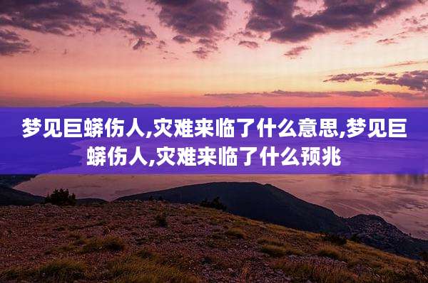 梦见巨蟒伤人,灾难来临了什么意思,梦见巨蟒伤人,灾难来临了什么预兆