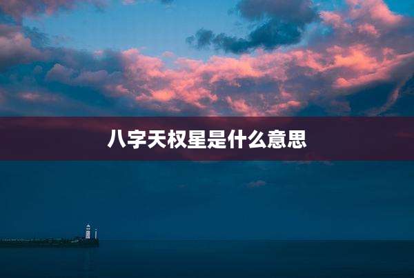 八字天权星是什么意思