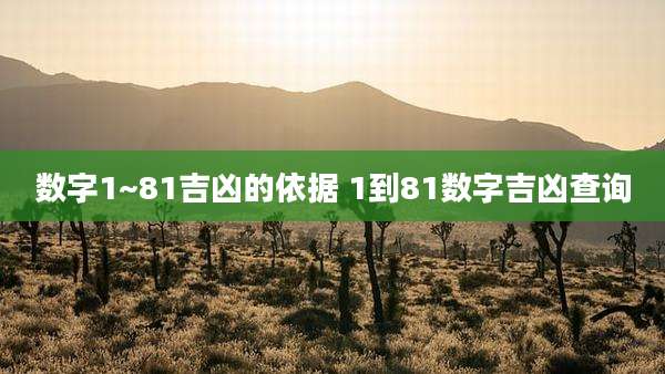数字1~81吉凶的依据 1到81数字吉凶查询