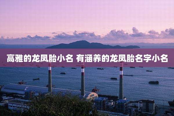 高雅的龙凤胎小名 有涵养的龙凤胎名字小名