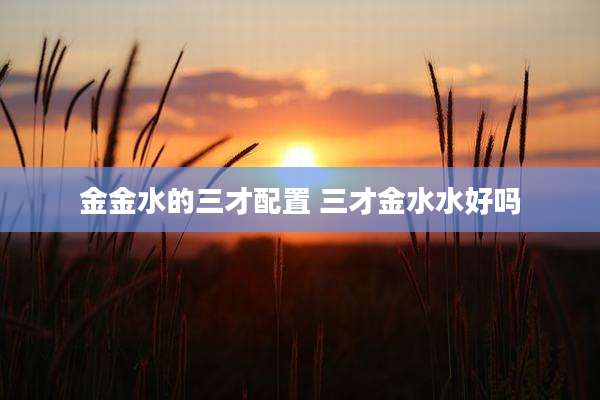 金金水的三才配置 三才金水水好吗