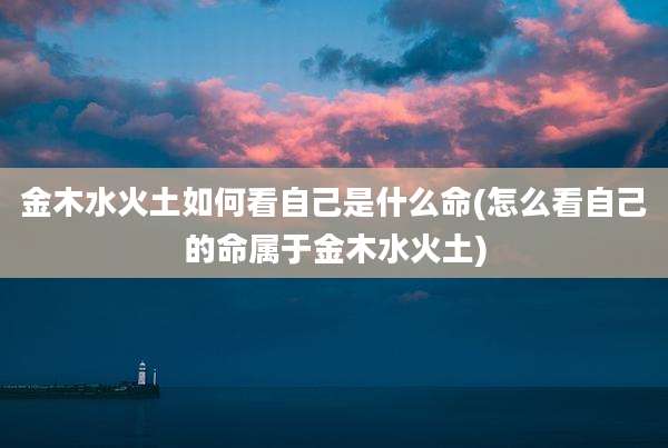 金木水火土如何看自己是什么命(怎么看自己的命属于金木水火土)