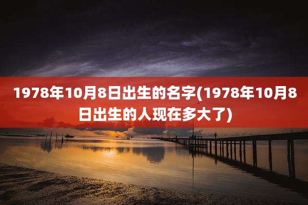 1978年10月8日出生的名字(1978年10月8日出生的人现在多大了)
