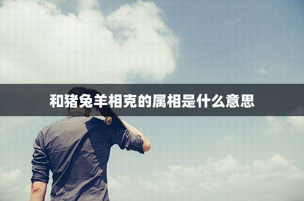 和猪兔羊相克的属相是什么意思