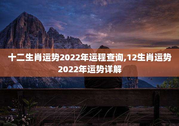 十二生肖运势2022年运程查询,12生肖运势2022年运势详解