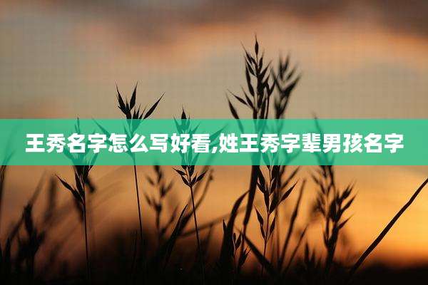 王秀名字怎么写好看,姓王秀字辈男孩名字