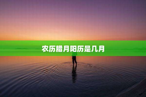 农历腊月阳历是几月