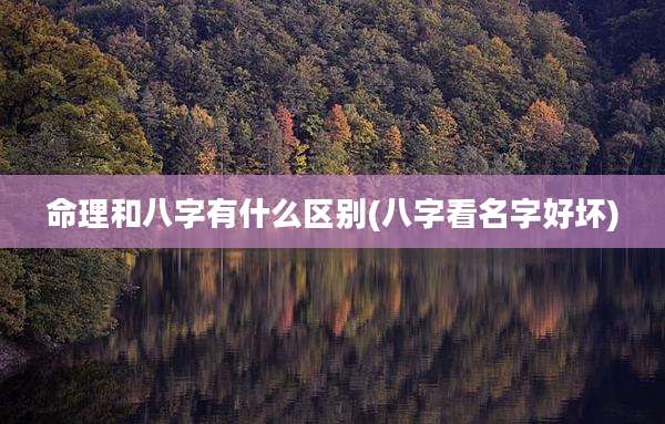 命理和八字有什么区别(八字看名字好坏)