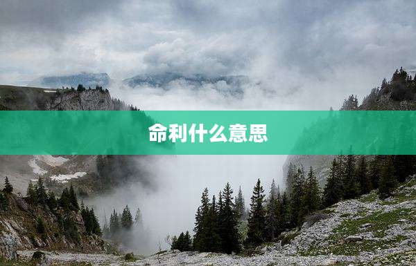 命利什么意思