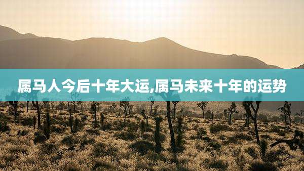 属马人今后十年大运,属马未来十年的运势
