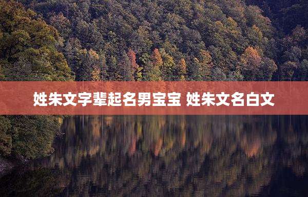 姓朱文字辈起名男宝宝 姓朱文名白文
