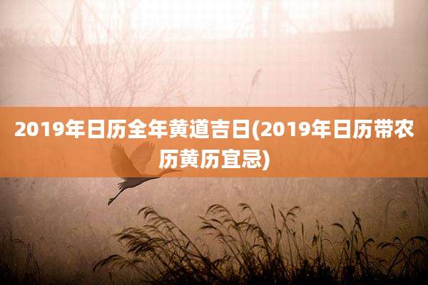 2019年日历全年黄道吉日(2019年日历带农历黄历宜忌)