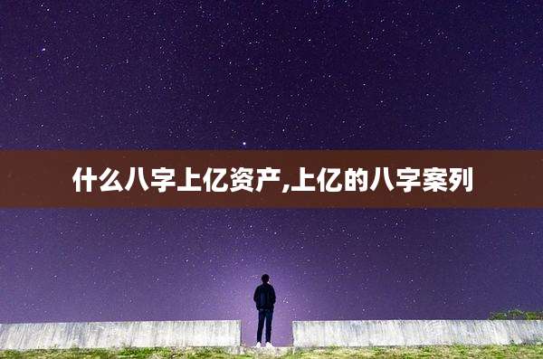 什么八字上亿资产,上亿的八字案列