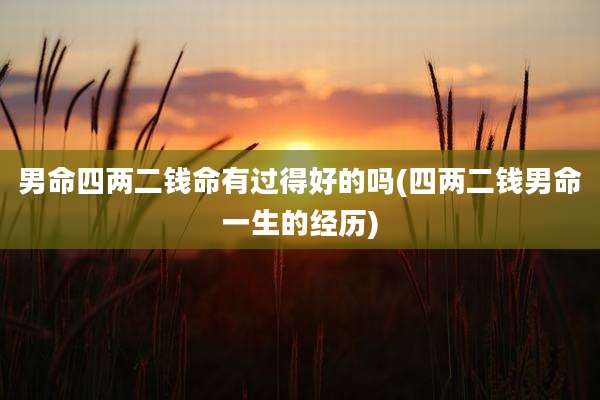 男命四两二钱命有过得好的吗(四两二钱男命一生的经历)