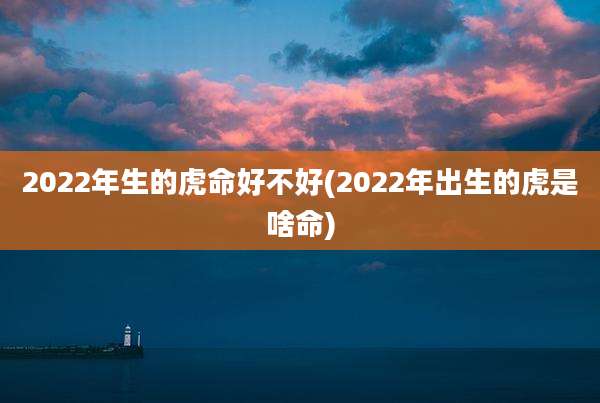 2022年生的虎命好不好(2022年出生的虎是啥命)
