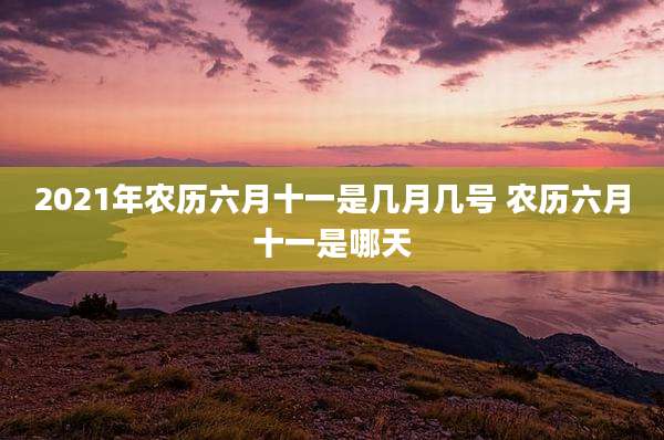 2021年农历六月十一是几月几号 农历六月十一是哪天