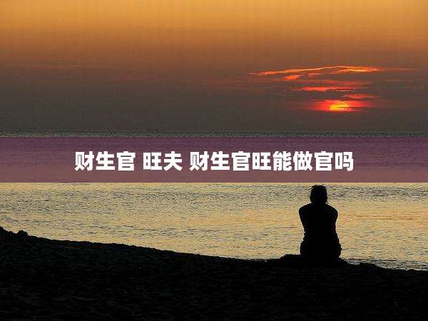 财生官 旺夫 财生官旺能做官吗