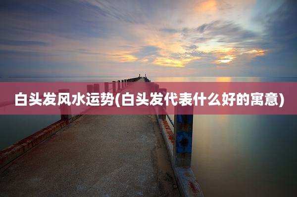 白头发风水运势(白头发代表什么好的寓意)