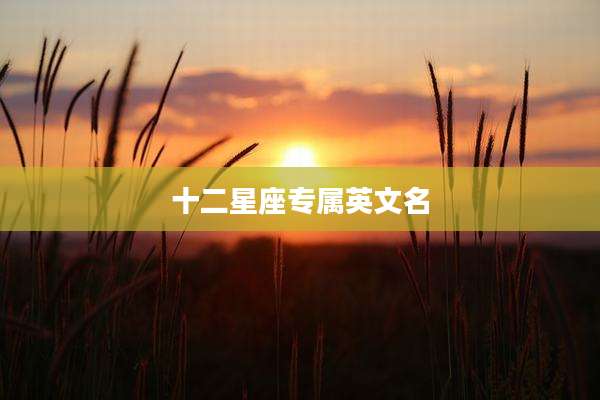 十二星座专属英文名