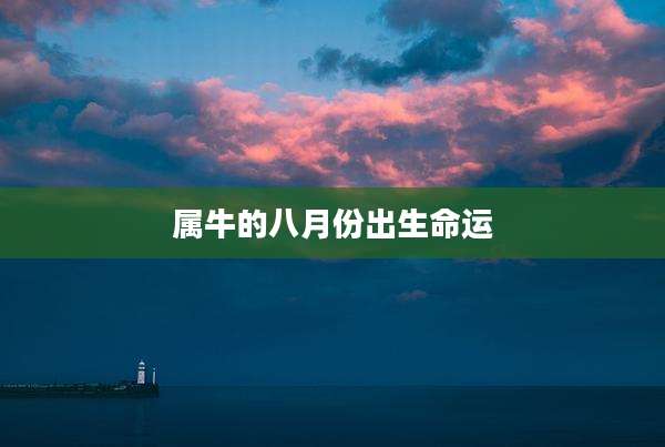 属牛的八月份出生命运