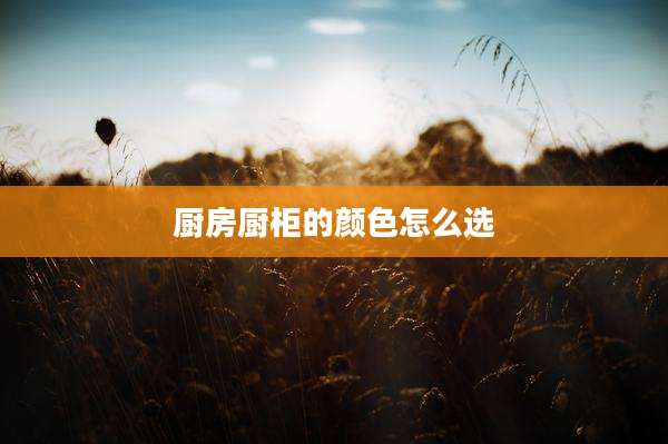 厨房厨柜的颜色怎么选