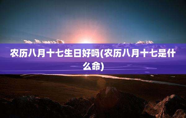 农历八月十七生日好吗(农历八月十七是什么命)