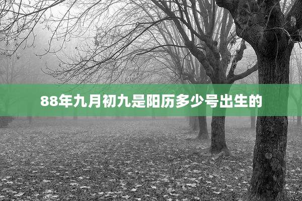 88年九月初九是阳历多少号出生的