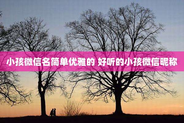 小孩微信名简单优雅的 好听的小孩微信昵称