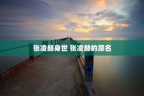 张凌赫身世 张凌赫的原名