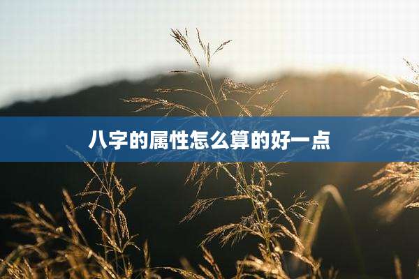 八字的属性怎么算的好一点