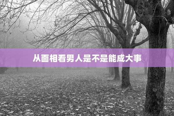从面相看男人是不是能成大事