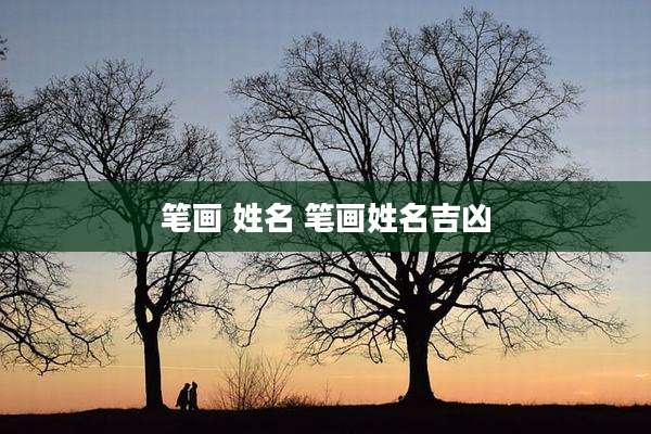笔画 姓名 笔画姓名吉凶
