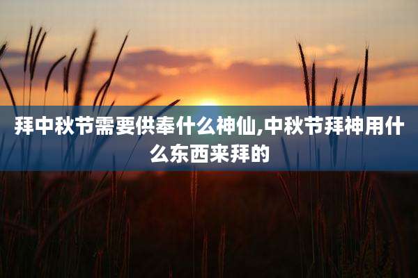 拜中秋节需要供奉什么神仙,中秋节拜神用什么东西来拜的