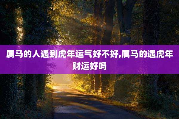 属马的人遇到虎年运气好不好,属马的遇虎年财运好吗