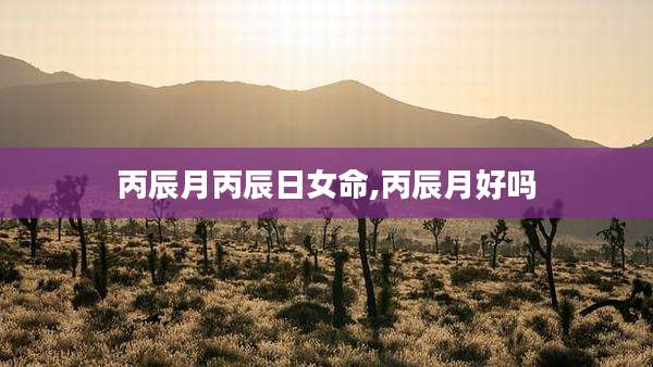 丙辰月丙辰日女命,丙辰月好吗