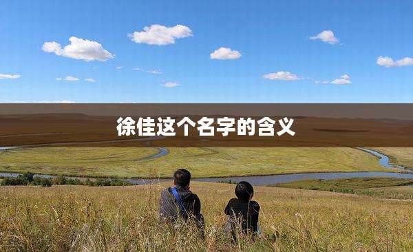 徐佳这个名字的含义