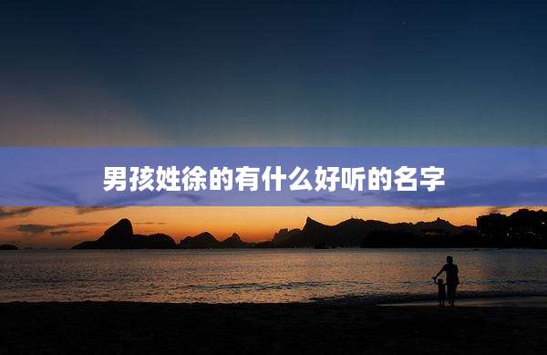 男孩姓徐的有什么好听的名字