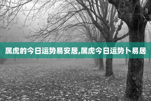 属虎的今日运势易安居,属虎今日运势卜易居