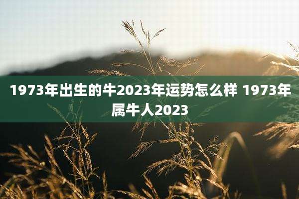 1973年出生的牛2023年运势怎么样 1973年属牛人2023
