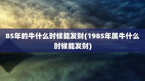 85年的牛什么时候能发财(1985年属牛什么时候能发财)